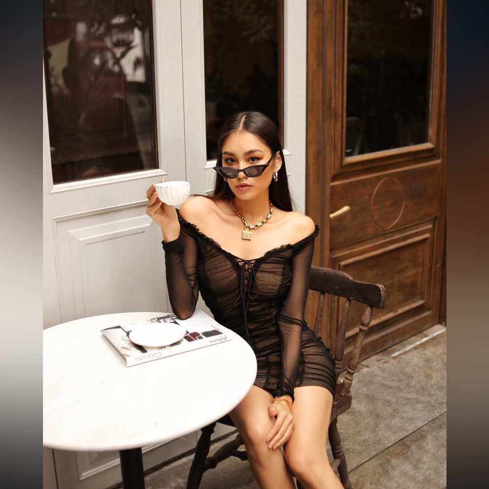 Majorelle Jardin Lace Off Shoulder Dress